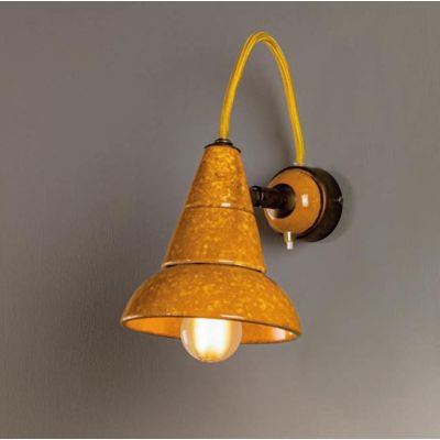 APPLIQUE SPOT IN TERRACOTTA CON SNODO E PULSANTE DI ACCENSIONE SU BASE PRODOTTO IN ITALIA IMAS - Cristalensi Shop Online