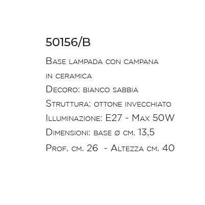 LAMPADA DA TAVOLO IN OTTONE INVECCHIATO E TERRACOTTA DECORATA PRODOTTA IN ITALIA IMAS - Cristalensi Shop Online