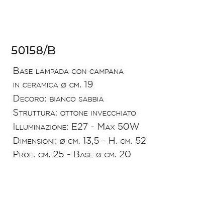LAMPADA DA TAVOLO IN CERAMICA DECORATA E OTTONE INVECCHIATO PRODOTTA IN ITALIA DALLA IMAS IMAS - Cristalensi Shop Online