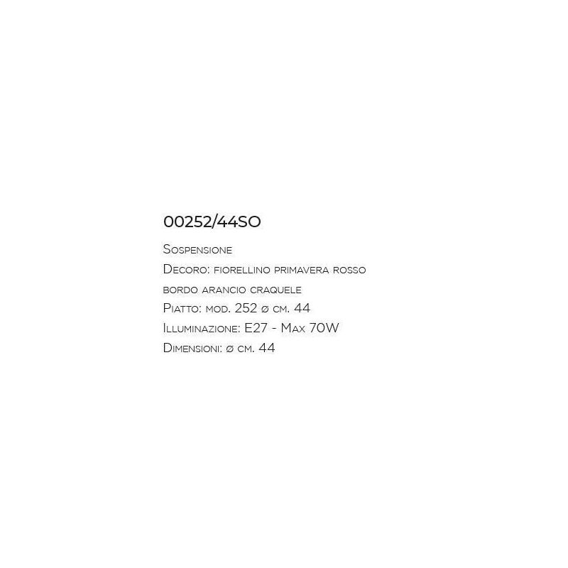 SOSPENSIONE IN TERRACOTTA DECORATA A MANO PRODOTTA IN ITALIA DALLA IMAS IMAS - Cristalensi Shop Online