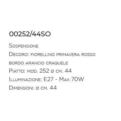 SOSPENSIONE IN TERRACOTTA DECORATA A MANO PRODOTTA IN ITALIA DALLA IMAS IMAS - Cristalensi Shop Online