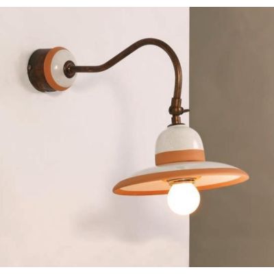 APPLIQUE IN TERRACOTTA DECORATA A MANO E OTTONE INVECCHIATO CON SNODO PRODOTTA IN ITALIA IMAS - Cristalensi Shop Online