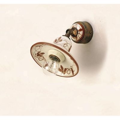 SPOT APPLIQUE IN TERRACOTTA DECORATA A MANO CON SNODO PRODOTTO IN ITALIA IMAS - Cristalensi Shop Online