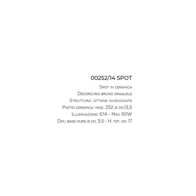 SPOT APPLIQUE IN TERRACOTTA DECORATA A MANO CON SNODO PRODOTTO IN ITALIA IMAS - Cristalensi Shop Online