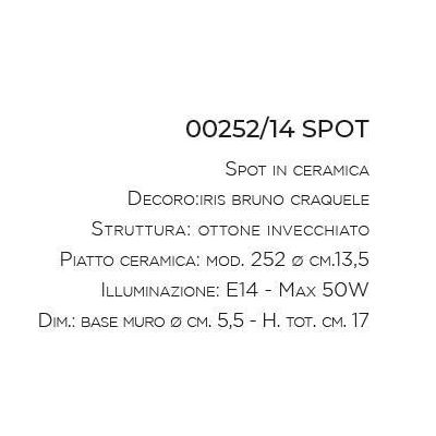 SPOT APPLIQUE IN TERRACOTTA DECORATA A MANO CON SNODO PRODOTTO IN ITALIA IMAS - Cristalensi Shop Online