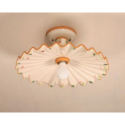 PLAFONIERA IN TERRACOTTA DECORATA A MANO D42 CM PRODOTTA IN ITALIA DALLA IMAS IMAS - Cristalensi Shop Online