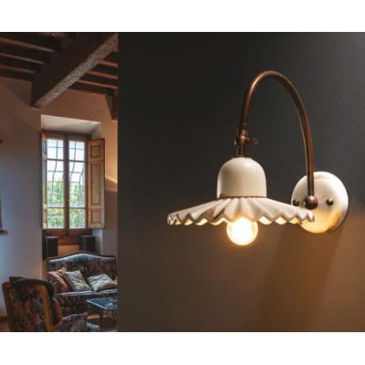 APPLIQUE RUSTICA IN TERRACOTTA E OTTONE CON SNODO PRODOTTA IN ITALIA DALLA IMAS IMAS - Cristalensi Shop Online