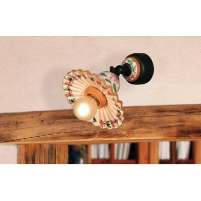 APPLIQUE SPOT IN TERRACOTTA DECORATA A MANO CON SNODO PRODOTTA IN ITALIA DALLA IMAS IMAS - Cristalensi Shop Online