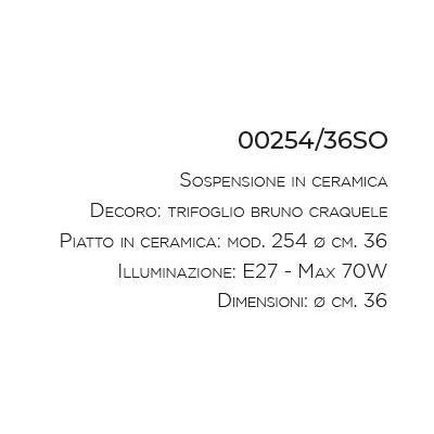 SOSPENSIONE SINGOLA IN TERRACOTTA DECORATA A MANO PRODOTTA IN ITALIA DALLA IMAS IMAS - Cristalensi Shop Online