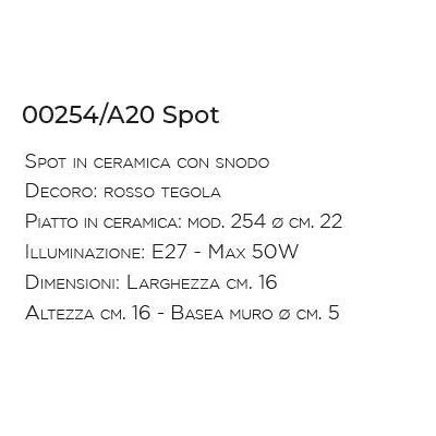 SPOT IN TERRACOTTA CON SNODO PRODOTTA IN ITALIA DALLA IMAS IMAS - Cristalensi Shop Online