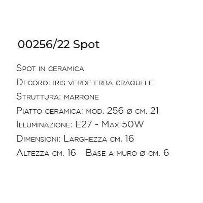 APPLIQUE SPOT IN TERRACOTTA DECORATA A MANO CON SNODO MADE IN ITALY DELLA IMAS IMAS - Cristalensi Shop Online