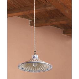 SOSPENSIONE IN TERRACOTTA DECORATA A MANO EFFETTO PLISSE MADE IN ITALY DELLA IMAS IMAS - Cristalensi Shop Online