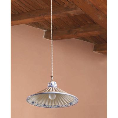 SOSPENSIONE IN TERRACOTTA DECORATA A MANO EFFETTO PLISSE MADE IN ITALY DELLA IMAS IMAS - Cristalensi Shop Online