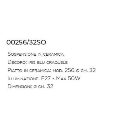 SOSPENSIONE IN TERRACOTTA DECORATA A MANO EFFETTO PLISSE MADE IN ITALY DELLA IMAS IMAS - Cristalensi Shop Online