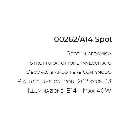 APPLIQUE SPOT RUSTICA IN TERRACOTTA E OTTONE MADE IN ITALY DELLA IMAS IMAS - Cristalensi Shop Online