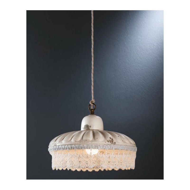 SOSPENSIONE IN STILE RUSTICO IN TERRACOTTA CON PIZZO MADE IN ITALY DELLA IMAS IMAS - Cristalensi Shop Online