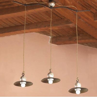 LAMPADARIO A BILANCIERE RUSTICO IN OTTONE INVECCHIATO PRODOTTO IN ITALIA DALLA IMAS IMAS - Cristalensi Shop Online