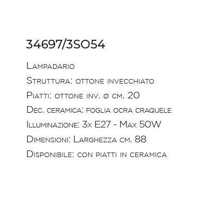 LAMPADARIO A BILANCIERE RUSTICO IN OTTONE INVECCHIATO PRODOTTO IN ITALIA DALLA IMAS IMAS - Cristalensi Shop Online