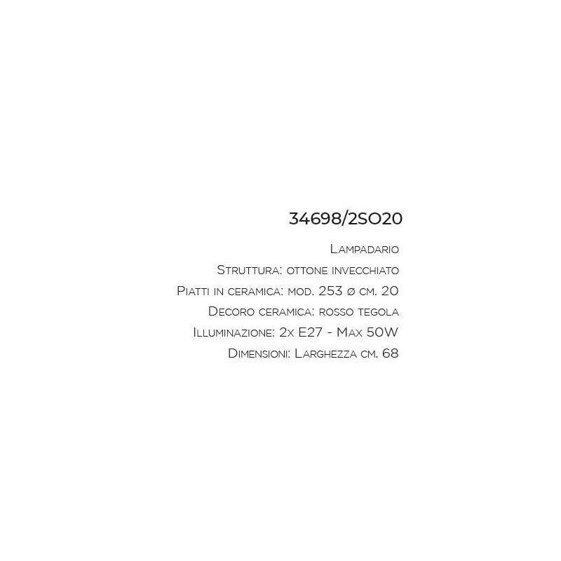 SOSPENSIONE A BILANCIERE RUSTICO IN TERRACOTTA E OTTONE PRODOTTO IN ITALIA DALLA IMAS IMAS - Cristalensi Shop Online