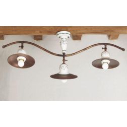 PLAFONIERA A BINARIO IN OTTONE INVECCHIATO STILE RUSTICO PRODOTTO IN ITALIA DALLA IMAS IMAS - Cristalensi Shop Online