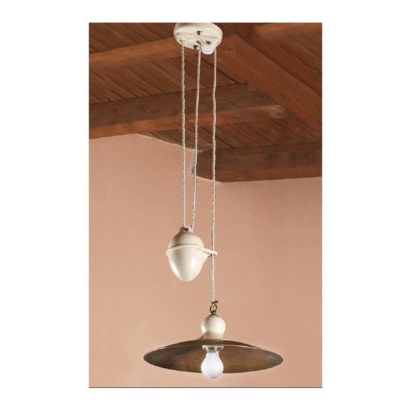 SALISCENDI IN OTTONE INVECCHIATO E TERRACOTTA STILE RUSTICO PRODOTTO IN ITALIA IMAS - Cristalensi Shop Online