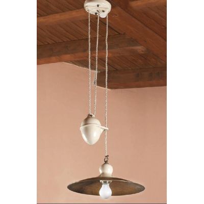 SALISCENDI IN OTTONE INVECCHIATO E TERRACOTTA STILE RUSTICO PRODOTTO IN ITALIA IMAS - Cristalensi Shop Online