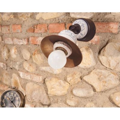SPOT IN TERRACOTTA E OTTONE IN STILE RUSTICO PRODOTTO IN ITALIA DALLA IMAS IMAS - Cristalensi Shop Online