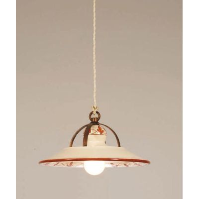 SOSPENSIONE VINTAGE IN TERRACOTTA DECORATA A MANO PRODOTTO IN ITALIA DALLA IMAS IMAS - Cristalensi Shop Online