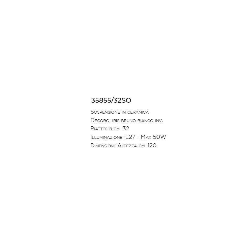 SOSPENSIONE VINTAGE IN TERRACOTTA DECORATA A MANO PRODOTTO IN ITALIA DALLA IMAS IMAS - Cristalensi Shop Online