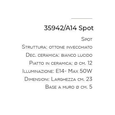 APPLIQUE SPOT RUSTICA IN TERRACOTTA DECORATA A MANO MADE IN ITALY DELLA IMAS IMAS - Cristalensi Shop Online