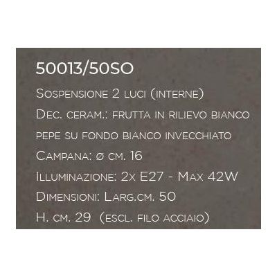 SOSPENSIONE CLASSICA IN CERAMICA CON DECORI IN RILIEVO MADE IN ITALY DELLA IMAS IMAS - Cristalensi Shop Online