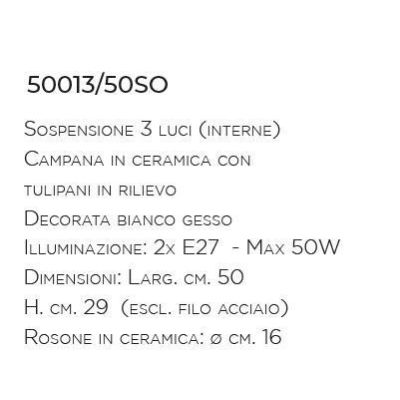 SOSPENSIONE CLASSICA IN CERAMICA CON DECORI A RILIEVO PRODOTTO IN ITALIA DALLA IMAS IMAS - Cristalensi Shop Online