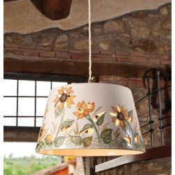 SOSPENSIONE VINTAGE IN CERAMICA CON DECORO GIRASOLI FATTO A MANO DALLA IMAS IMAS - Cristalensi Shop Online