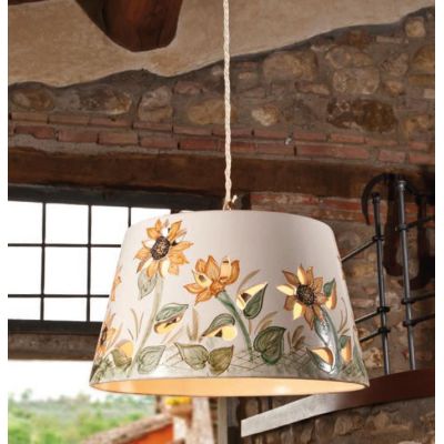 SOSPENSIONE VINTAGE IN CERAMICA CON DECORO GIRASOLI FATTO A MANO DALLA IMAS IMAS - Cristalensi Shop Online