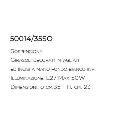 SOSPENSIONE VINTAGE IN CERAMICA CON DECORO GIRASOLI FATTO A MANO DALLA IMAS IMAS - Cristalensi Shop Online