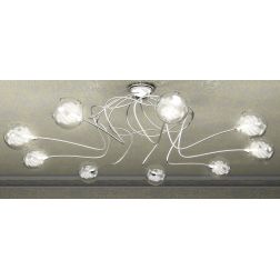 SUPER BALL PLAFONIERA IN METALLO CROMATO 9 LUCI DIAMETRO 88 CM Top Light Illuminazione - Cristalensi Shop Online 2