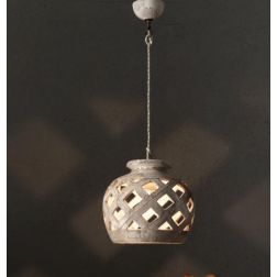 SOSPENSIONE A LANTERNA RUSTICA IN TERRACOTTA INTAGLIATA PRODOTTA A MANO IN ITALIA IMAS - Cristalensi Shop Online