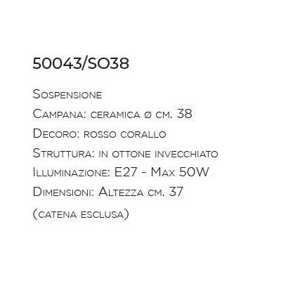 SOSPENSIONE SINGOLA DESIGN INDUSTRIALE IN CERAMICA MADE IN ITALY DELLA IMAS IMAS - Cristalensi Shop Online