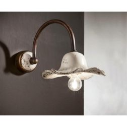 APPLIQUE FORMA A FIORE IN CERAMICA ED OTTONE RUSTICA MADE IN ITALY DELLA IMAS IMAS - Cristalensi Shop Online