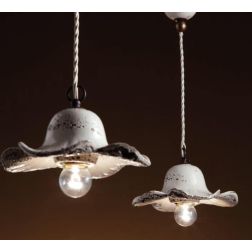 SOSPENSIONE RUSTICA FORMA A FIORE IN CERAMICA DECORATA A MANO MADE IN ITALY DELLA IMAS IMAS - Cristalensi Shop Online