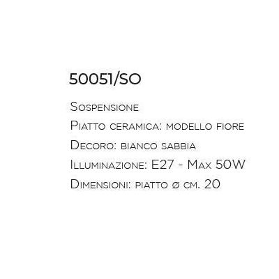 SOSPENSIONE RUSTICA FORMA A FIORE IN CERAMICA DECORATA A MANO MADE IN ITALY DELLA IMAS IMAS - Cristalensi Shop Online