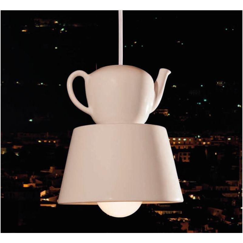 LAMPADARIO VINTAGE CON TEIERA IN CERAMICA FATTO A MANO MADE IN ITALY DELLA IMAS IMAS - Cristalensi Shop Online