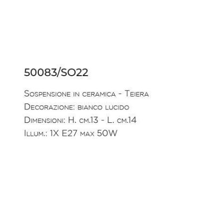 SOSPENSIONE VINTAGE A FORMA DI TEIERA IN CERAMICA MADE IN ITALY DELLA IMAS IMAS - Cristalensi Shop Online