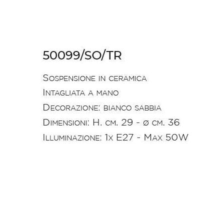 SOSPENSIONE RUSTICA A CAMPANA IN TERRACOTTA INTAGLIATA MADE IN ITALY DELLA IMAS IMAS - Cristalensi Shop Online