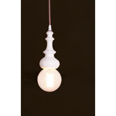 PICCOLA SOSPENSIONE SINGOLA IN CERAMICA BIANCO LUCIDO MADE IN ITALY DELLA IMAS IMAS - Cristalensi Shop Online