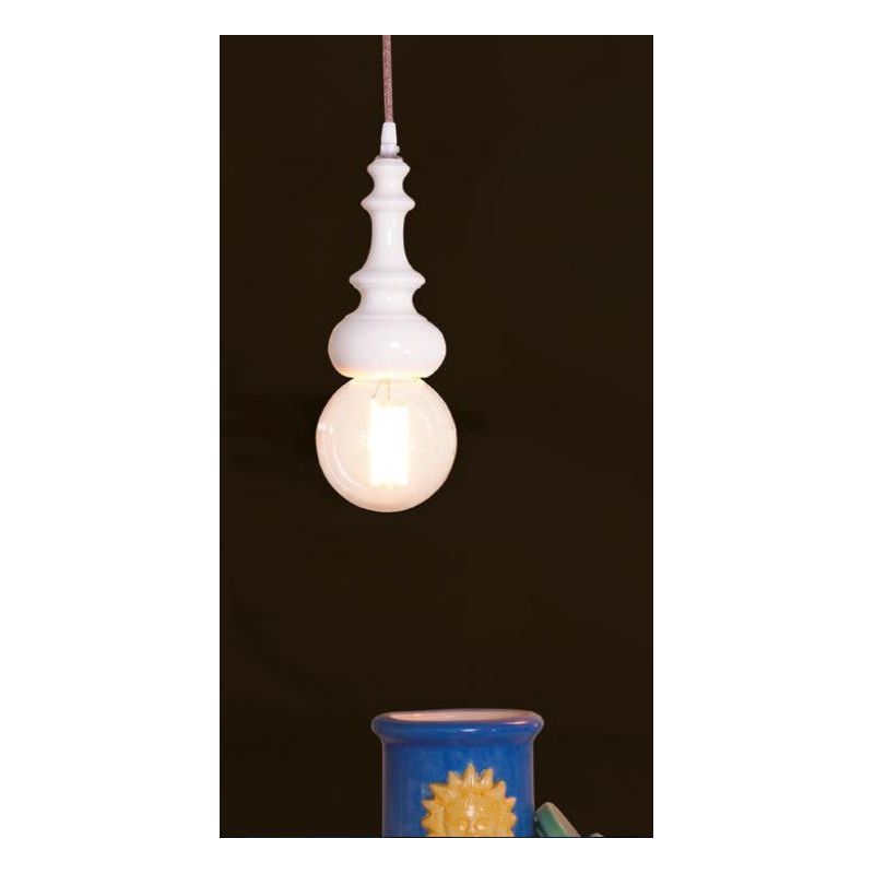 PICCOLA SOSPENSIONE SINGOLA IN CERAMICA BIANCO LUCIDO MADE IN ITALY DELLA IMAS IMAS - Cristalensi Shop Online