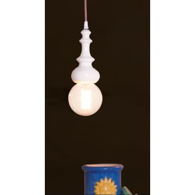 PICCOLA SOSPENSIONE SINGOLA IN CERAMICA BIANCO LUCIDO MADE IN ITALY DELLA IMAS IMAS - Cristalensi Shop Online