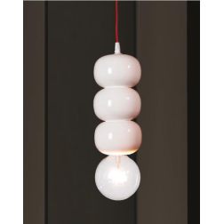 SOSPENSIONE SINGOLA PICCOLA CON 3 SFERE IN CERAMICA BIANCO LUCIDO MADE IN ITALY DELLA IMAS IMAS - Cristalensi Shop Online 2