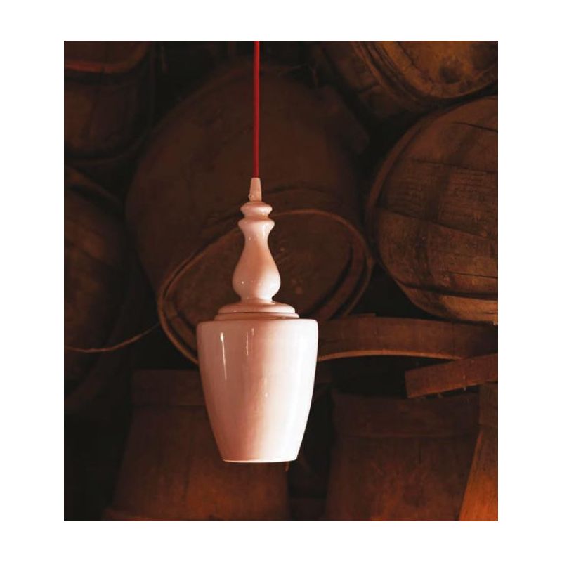 SOSPENSIONE SINGOLA A TAZZA IN CERAMICA BIANCO LUCIDO MADE IN ITALY DELLA IMAS IMAS - Cristalensi Shop Online