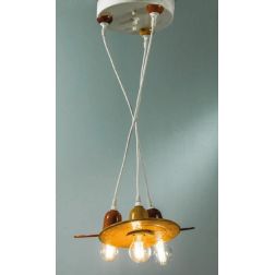 SOSPENSIONE STILE VINTAGE 3 LUCI IN TERRACOTTA MADE IN ITALY DELLA IMAS IMAS - Cristalensi Shop Online 2
